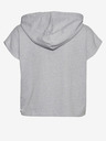 Vero Moda Světle šedá žíhaná mikina s krátkým rukávem a kapucí VERO MODA Renew