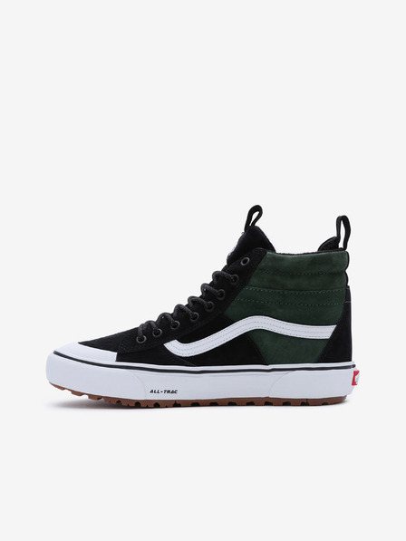 Vans Zeleno-černé pánské kotníkové tenisky se semišovými detaily VANS SK8-Hi