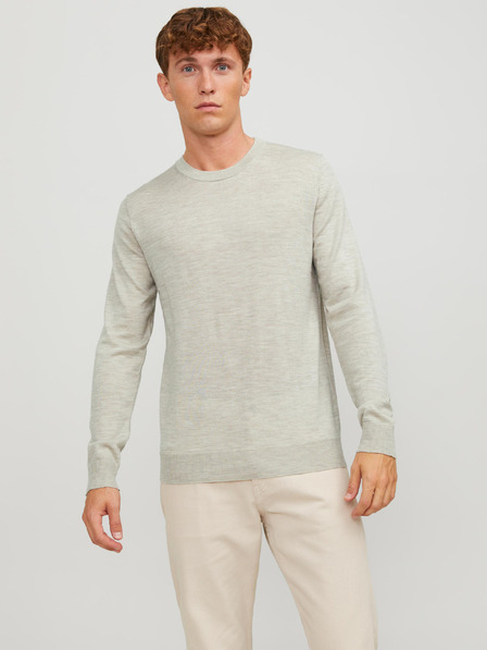 Jack & Jones Béžový pánský vlněný svetr Jack & Jones Mark