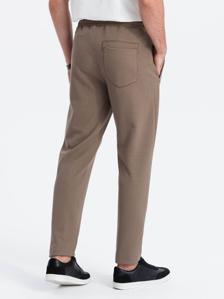 Ombre Clothing Hnědé pánské basic tepláky Ombre Clothing
