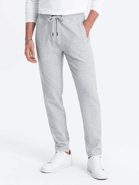 Ombre Clothing Světle šedé pánské basic tepláky Ombre Clothing