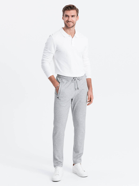 Ombre Clothing Světle šedé pánské basic tepláky Ombre Clothing