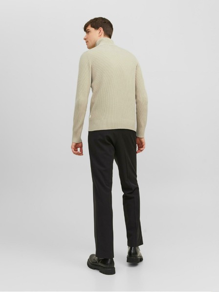 Jack & Jones Béžový pánský žebrovaný svetr Jack & Jones Perfect