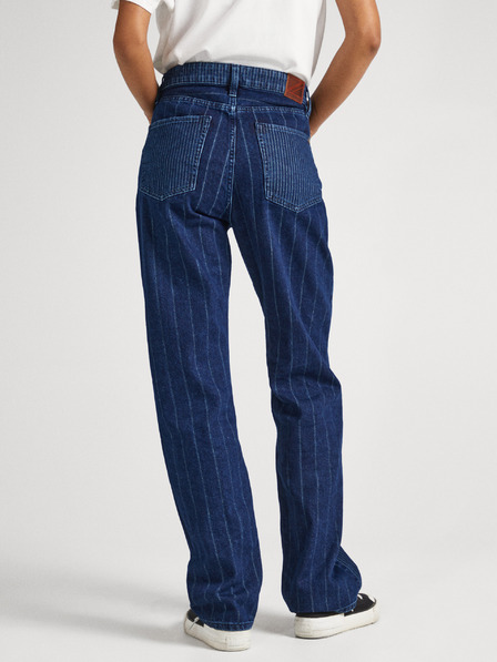 Pepe Jeans Modré dámské pruhované džíny Pepe Jeans Robyn Stripe
