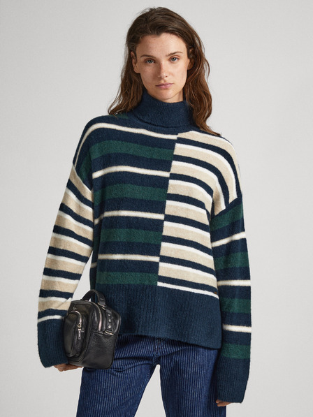 Pepe Jeans Petrolejový dámský pruhovaný rolák Pepe Jeans Denver