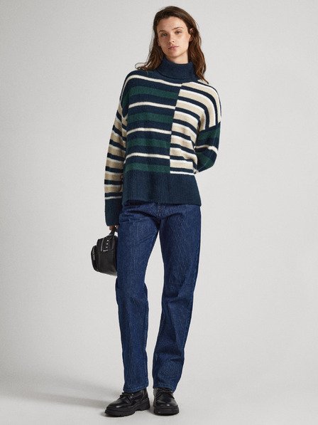 Pepe Jeans Petrolejový dámský pruhovaný rolák Pepe Jeans Denver