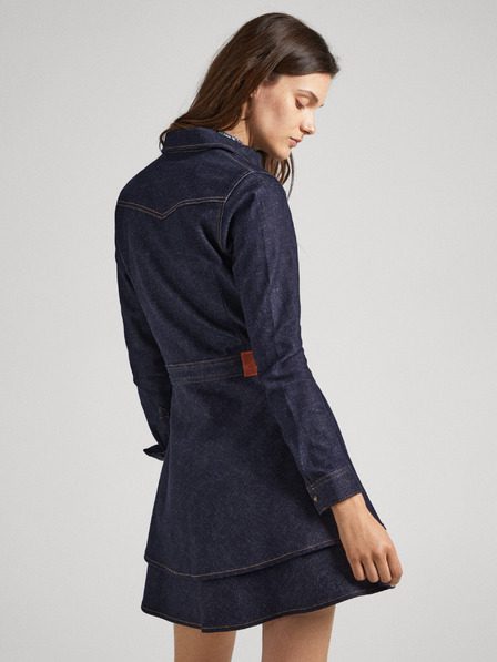 Pepe Jeans Tmavě modré dámské krátké džínové šaty Pepe Jeans CASSIA