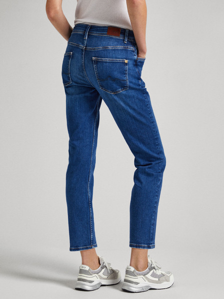 Pepe Jeans Modré dámské zkrácené straight fit Jeans Pepe Jeans