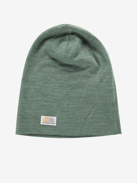 ALPINE PRO Zelená zimní čepice z merino vlny ALPINE PRO Bedade