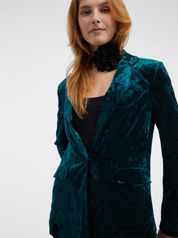 Orsay Zelené dámské sametové sako ORSAY