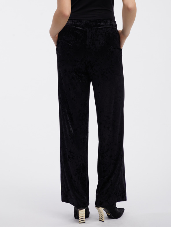 Orsay Černé dámské sametové kalhoty ORSAY
