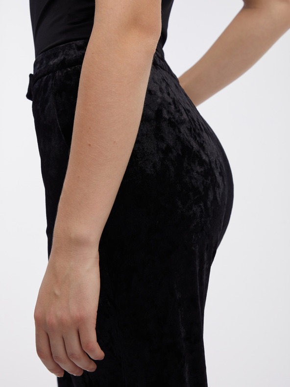 Orsay Černé dámské sametové kalhoty ORSAY
