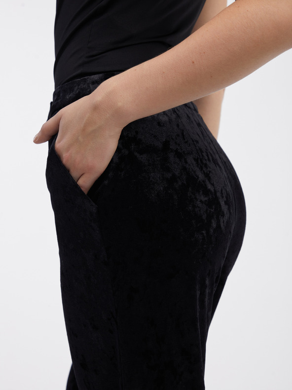 Orsay Černé dámské sametové kalhoty ORSAY
