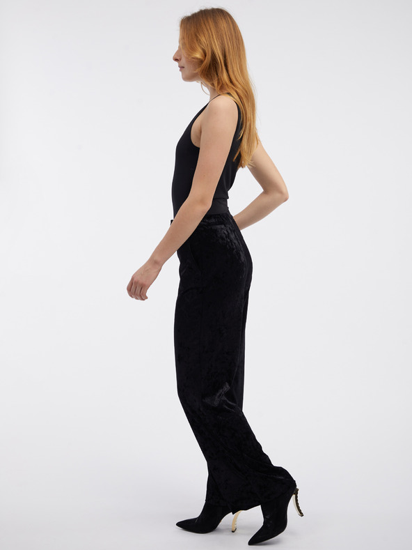 Orsay Černé dámské sametové kalhoty ORSAY