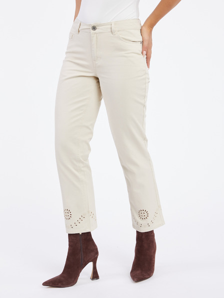 Orsay Béžové dámské zkrácené straight fit džíny ORSAY