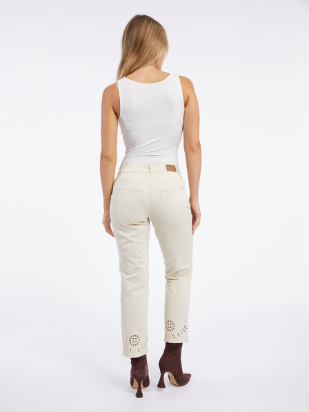 Orsay Béžové dámské zkrácené straight fit džíny ORSAY