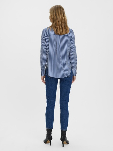 Vero Moda Tmavě modré dámské zkrácené straight fit džíny VERO MODA Brenda