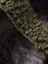 Scotch & Soda Černá dámská zimní koženková bunda s umělým kožíškem Scotch & Soda
