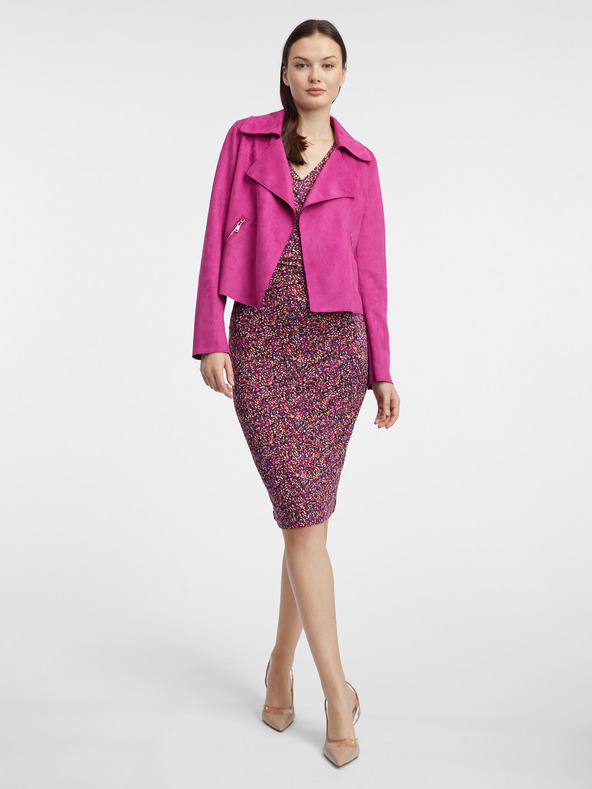 Orsay Růžová dámská lehká bunda v semišové úpravě ORSAY