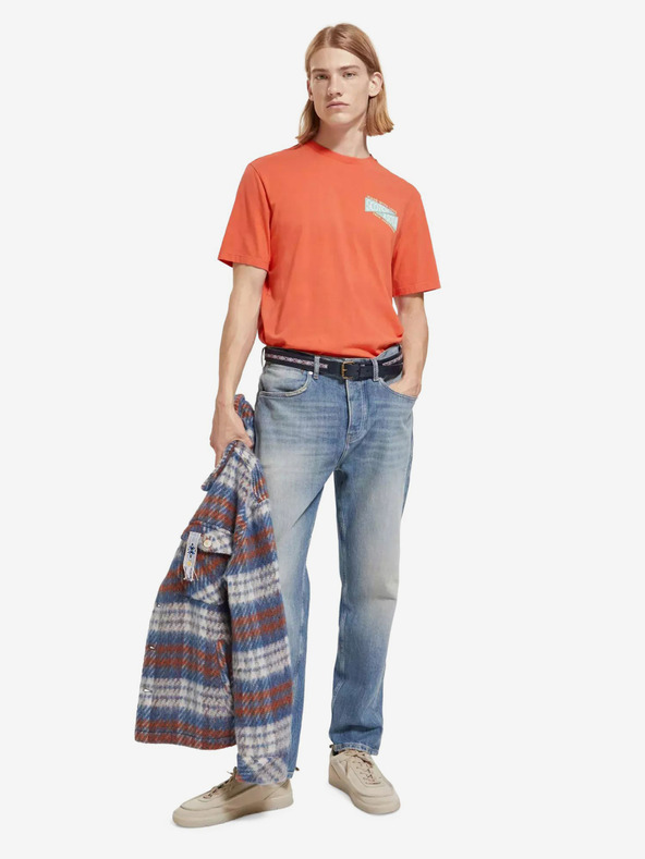 Scotch & Soda Oranžové pánské tričko Scotch & Soda