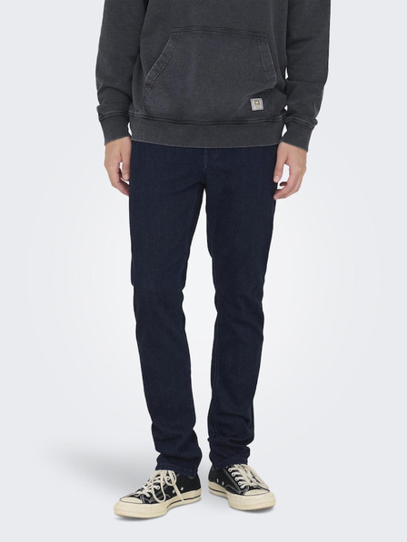 ONLY & SONS Tmavě modré pánské slim fit džíny ONLY & SONS Loom