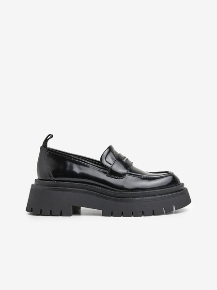 Pepe Jeans Černé dámské lesklé mokasíny Pepe Jeans Queen Oxford