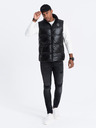 Ombre Clothing Černá pánská prošívaná vesta Ombre Clothing