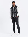 Ombre Clothing Černá pánská prošívaná vesta Ombre Clothing
