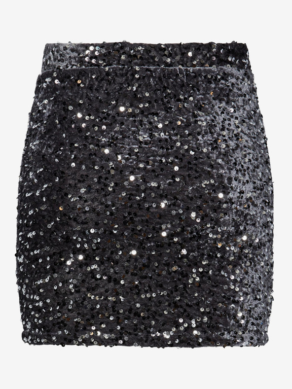 Pieces Černá dámská flitrová sukně Pieces Kam