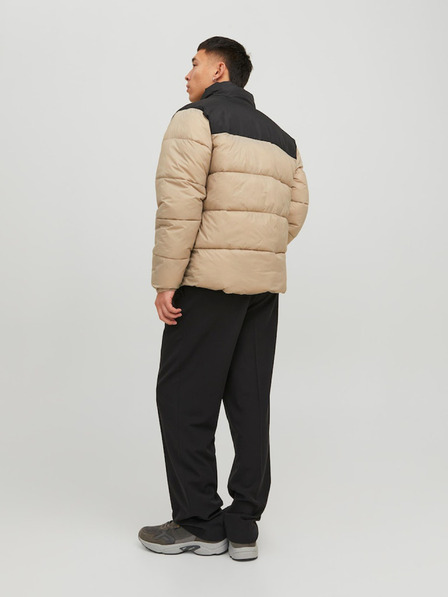 Jack & Jones Černo-béžová pánská zimní prošívaná bunda Jack & Jones Etoby