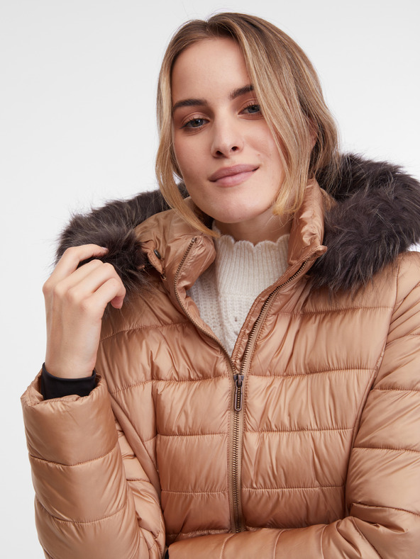 Orsay Světle hnědý dámský prošívaný kabát ORSAY