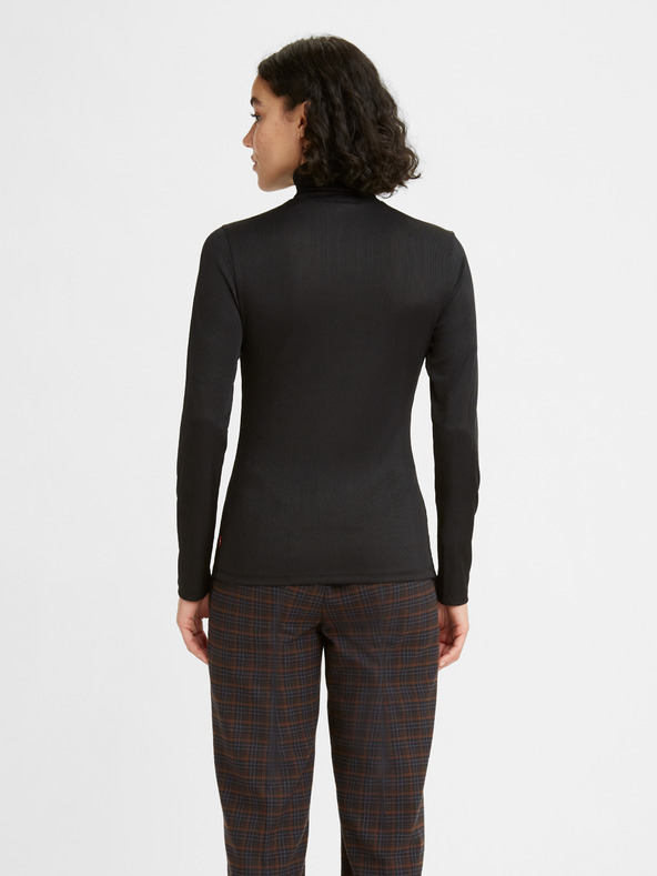 Levi's® Černé dámské žebrované tričko s rolákem Levi's® Oriel