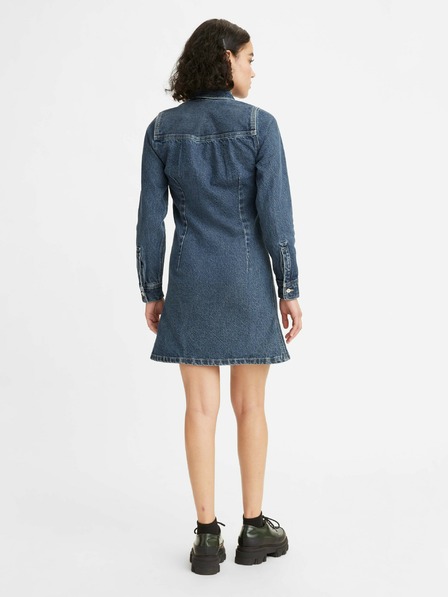 Levi's® Modré dámské džínové košilové krátké šaty Levi's®