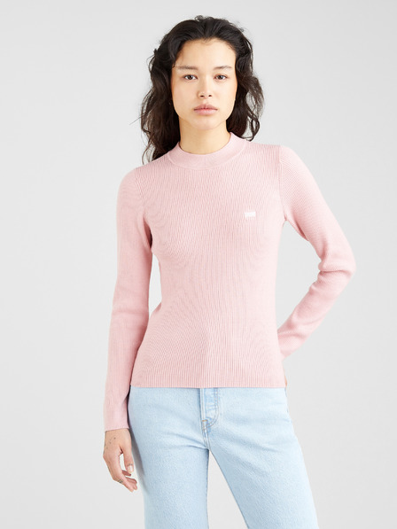 Levi's® Světle růžový dámský žebrovaný svetr Levi's® Crew Rib