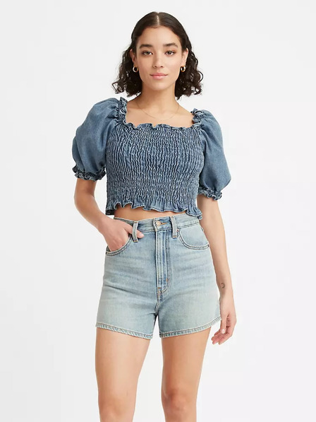 Levi's® Modrá dámská cropped halenka s balonovými rukávy Levi's®