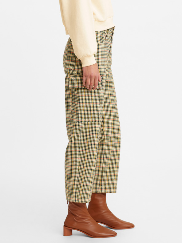 Levi's® Žluto-zelené dámské kostkované zkrácené kalhoty Levi's® Barrel