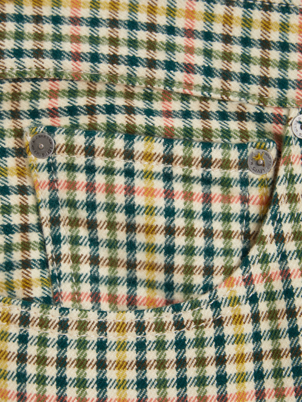 Levi's® Žluto-zelené dámské kostkované zkrácené kalhoty Levi's® Barrel