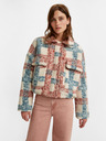 Levi's® Béžová dámská kostkovaná bunda Levi's® Sherpa