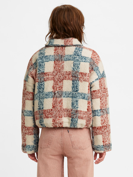 Levi's® Béžová dámská kostkovaná bunda Levi's® Sherpa