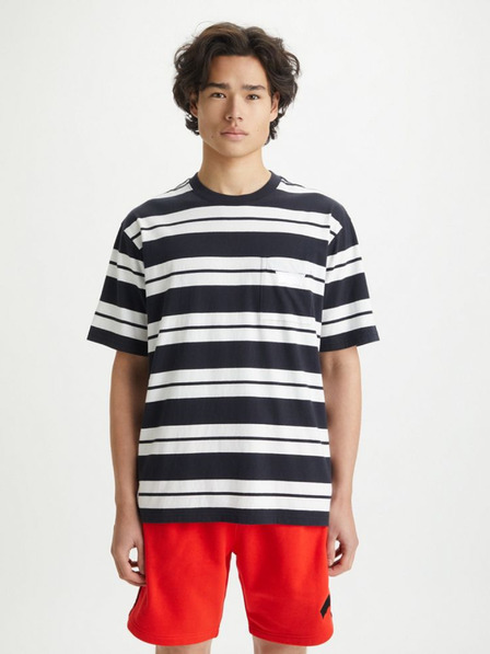 Levi's® Bílé pánské pruhované tričko Levi's® Stay Loose Graphic PKT T Strip