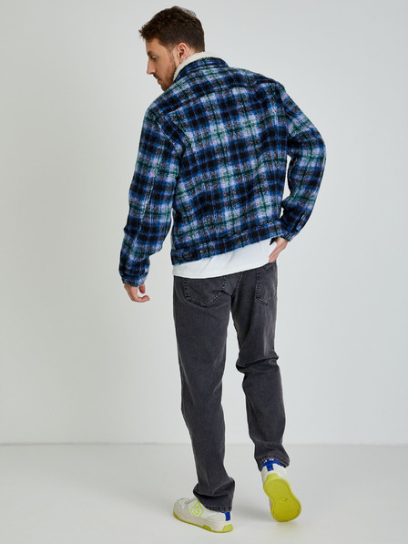 Levi's® Modrá pánská kostkovaná košilová bunda s příměsí vlny Levi's®