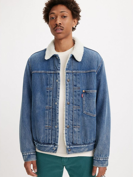 Levi's® Modrá pánská džínová bunda Levi's® Type 1 Sherpa Trucker Fall Bre