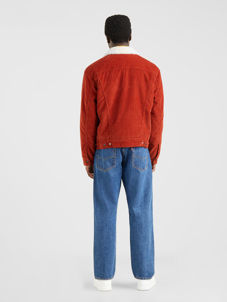 Levi's® Cihlová pánská manšestrová bunda s kožíškem Levi's® Sherpa Trucker