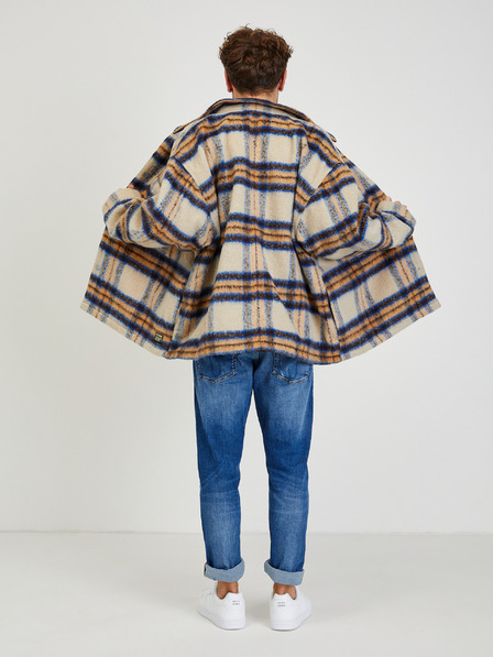 Levi's® Béžová pánská károvaná košilová bunda s příměsí vlny Levi's® Portola