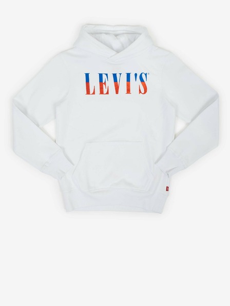 Levi's® Bílá klučičí mikina s kapucí Levi's®