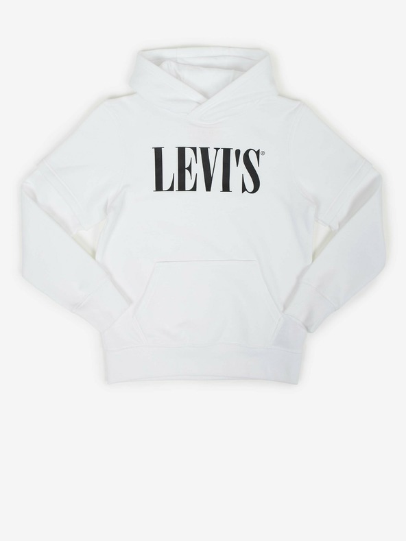 Levi's® Bílá klučičí mikina s kapucí Levi's®