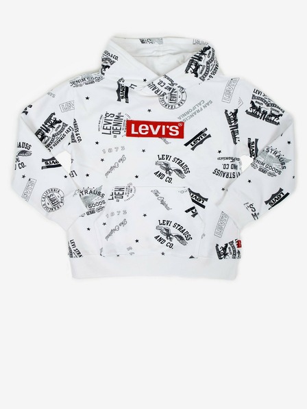 Levi's® Bílá dětská vzorovaná mikina s kapucí Levi's®
