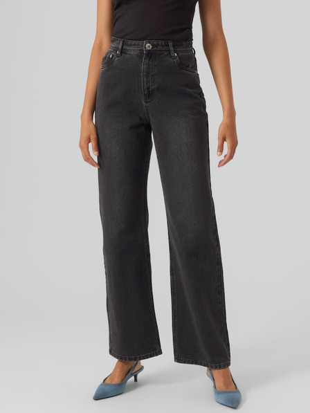 Vero Moda Černé dámské široké džíny Vero Moda Rachel