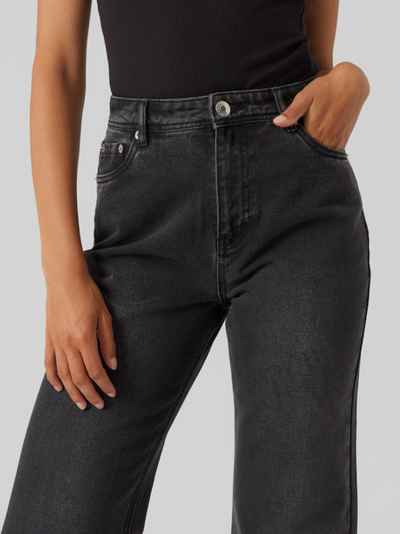 Vero Moda Černé dámské široké džíny Vero Moda Rachel