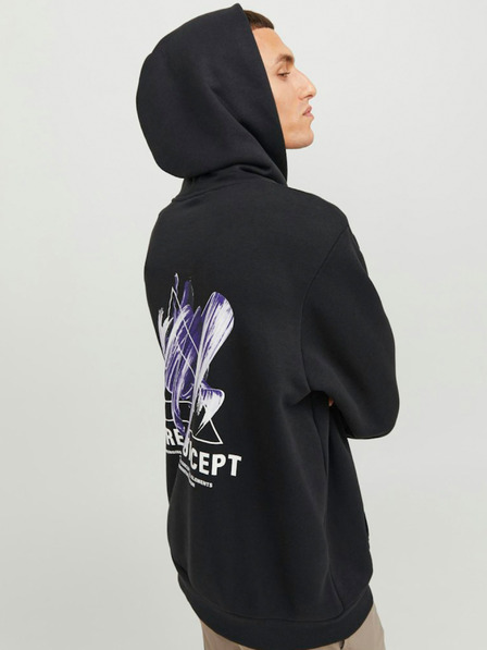 Jack & Jones Černá pánská mikina s kapucí Jack & Jones Triangle